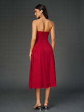 Ruched Waist Backless Prom Tube Dress